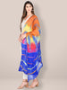 Blue & Multicoloured Blended Silk Dupatta freeshipping - Dupatta Bazaar