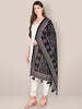 Black Kalamkari Printed Blended Silk Dupatta. freeshipping - Dupatta Bazaar