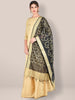 Embroidered Black Blended Silk Dupatta. freeshipping - Dupatta Bazaar