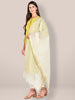 Mangalgiri Cream Cotton Dupatta with Golden border freeshipping - Dupatta Bazaar