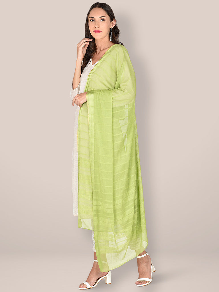 Olive Green Pure Chiffon Dupatta. freeshipping - Dupatta Bazaar