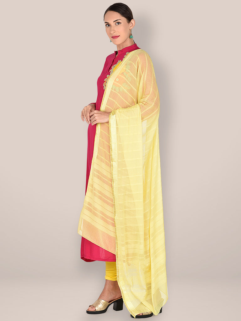 Light Yellow Pure Chiffon Dupatta. freeshipping - Dupatta Bazaar