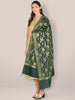 Banarasi Green Silk Dupatta with Floral Jaal freeshipping - Dupatta Bazaar