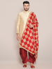 Men's Red & Gold Phulkari Chiffon Dupatta freeshipping - Dupatta Bazaar