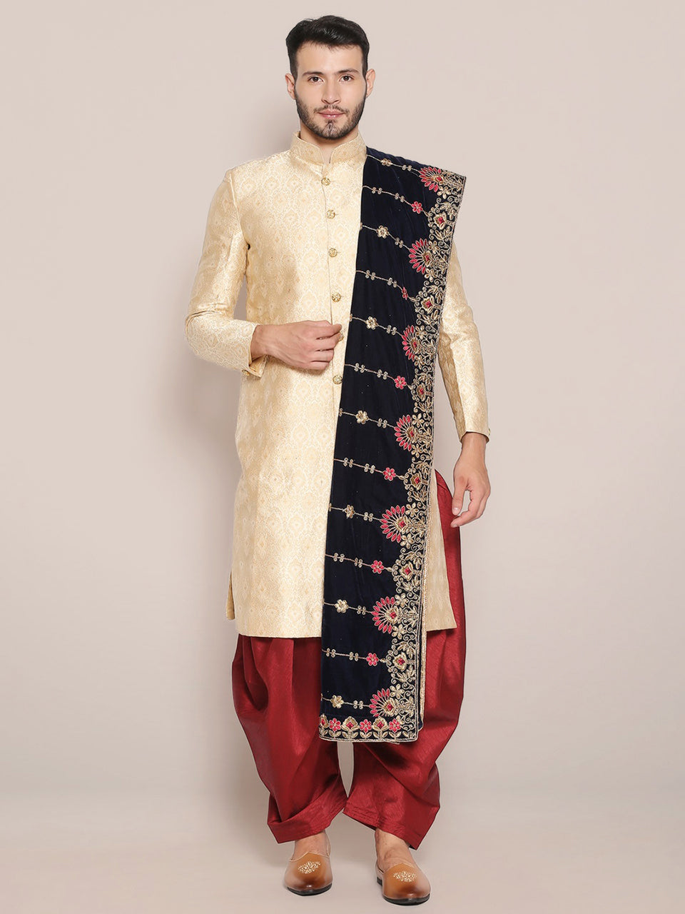 Navy Blue Jercy dupatta main image 1