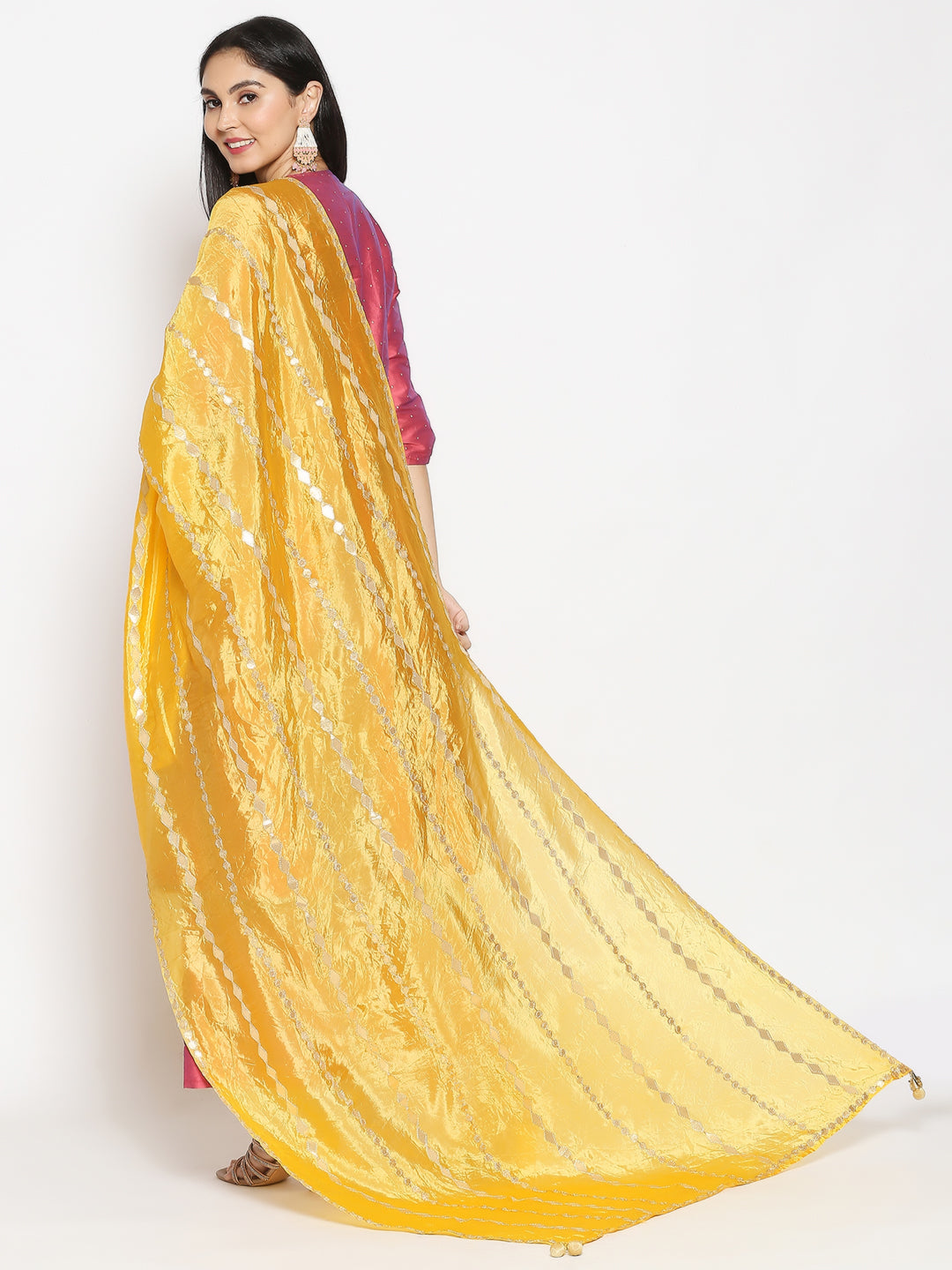 Peacock Blue Gotta Patti Silk Blend Dupatta main image 0