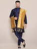 Men's Gold Banarasi Silk Dupatta. freeshipping - Dupatta Bazaar