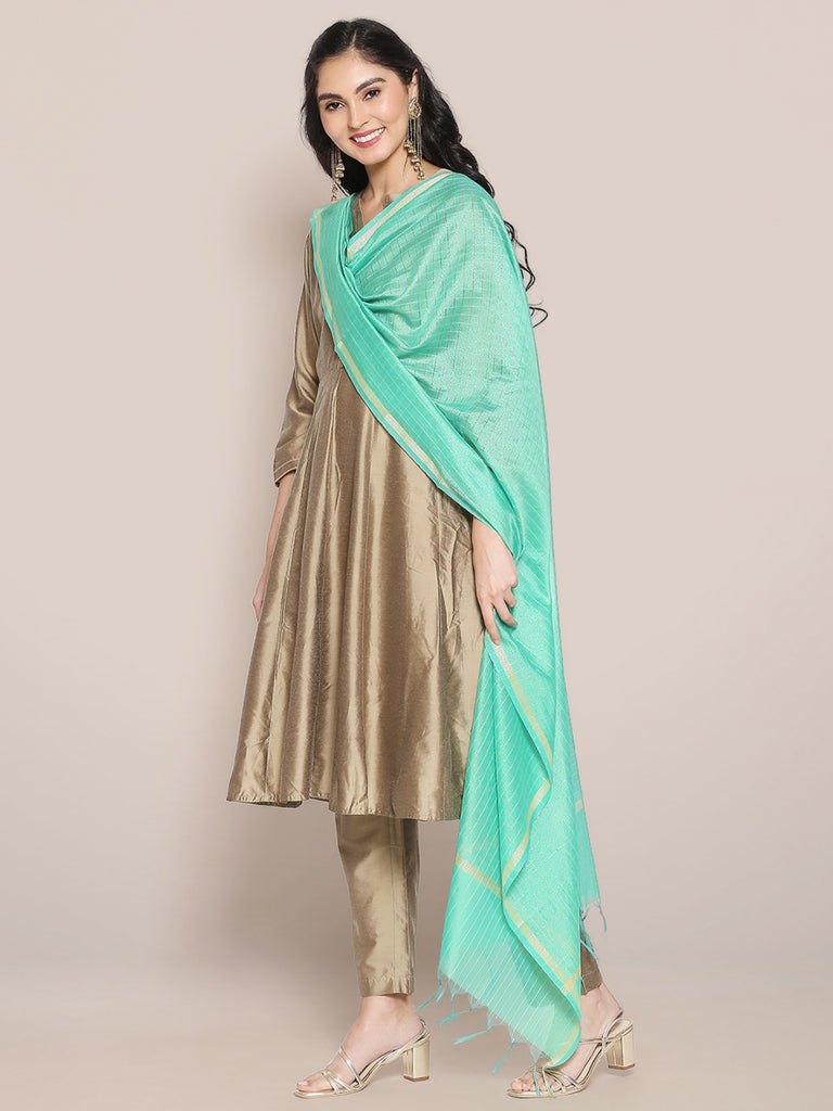 Sea Green Cotton Silk Dupatta
