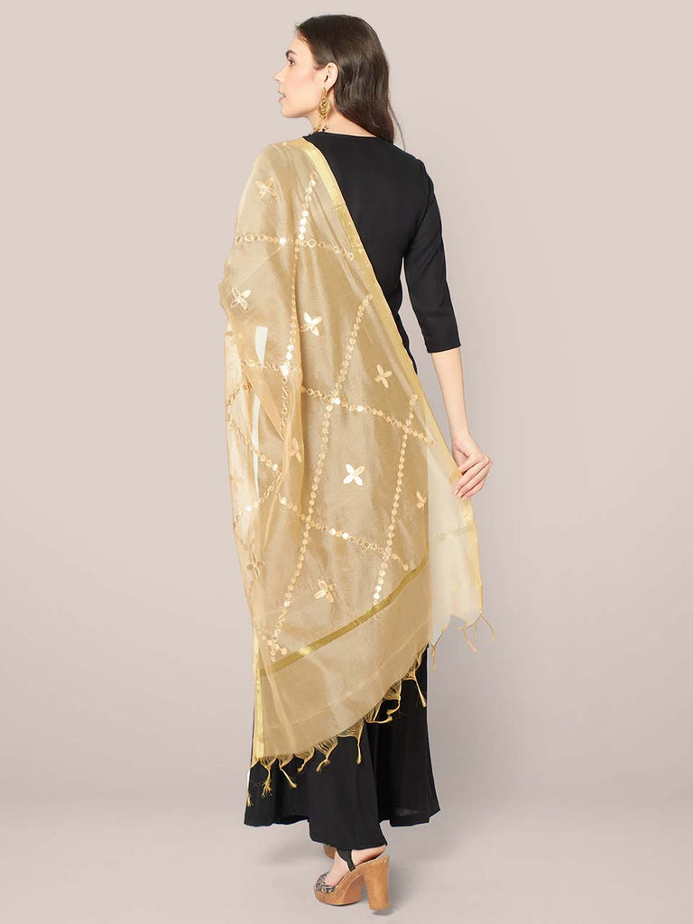 Wine Gotta Patti Silk Dupatta