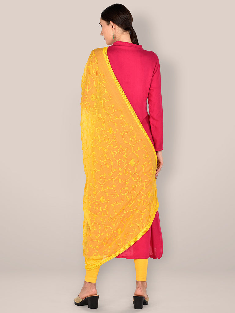 Buy Women Light Pink Leheriya Print Anarkali Suit Set With Churidar And Contrast  Dupatta - Feed Luxe Anarkali - Indya