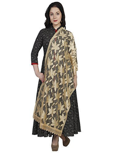 Dupatta Bazaar Woman's Beige Net Dupatta - Dupatta Bazaar