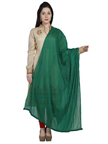 Dupatta Bazaar Women's  Cotton Green Dupatta - Dupatta Bazaar