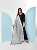 White Chiffon Dupatta with Black Emroidery. freeshipping - Dupatta Bazaar