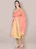 Embroidered Peach Blended Silk Dupatta. freeshipping - Dupatta Bazaar