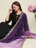 Embroidered Net Dupatta with Scallops