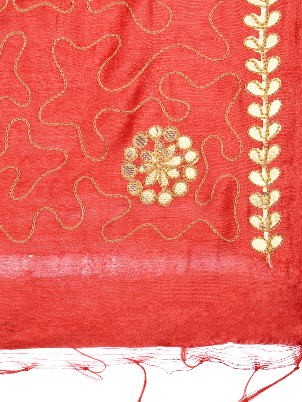 Maroon Self Design Cotton Dupatta