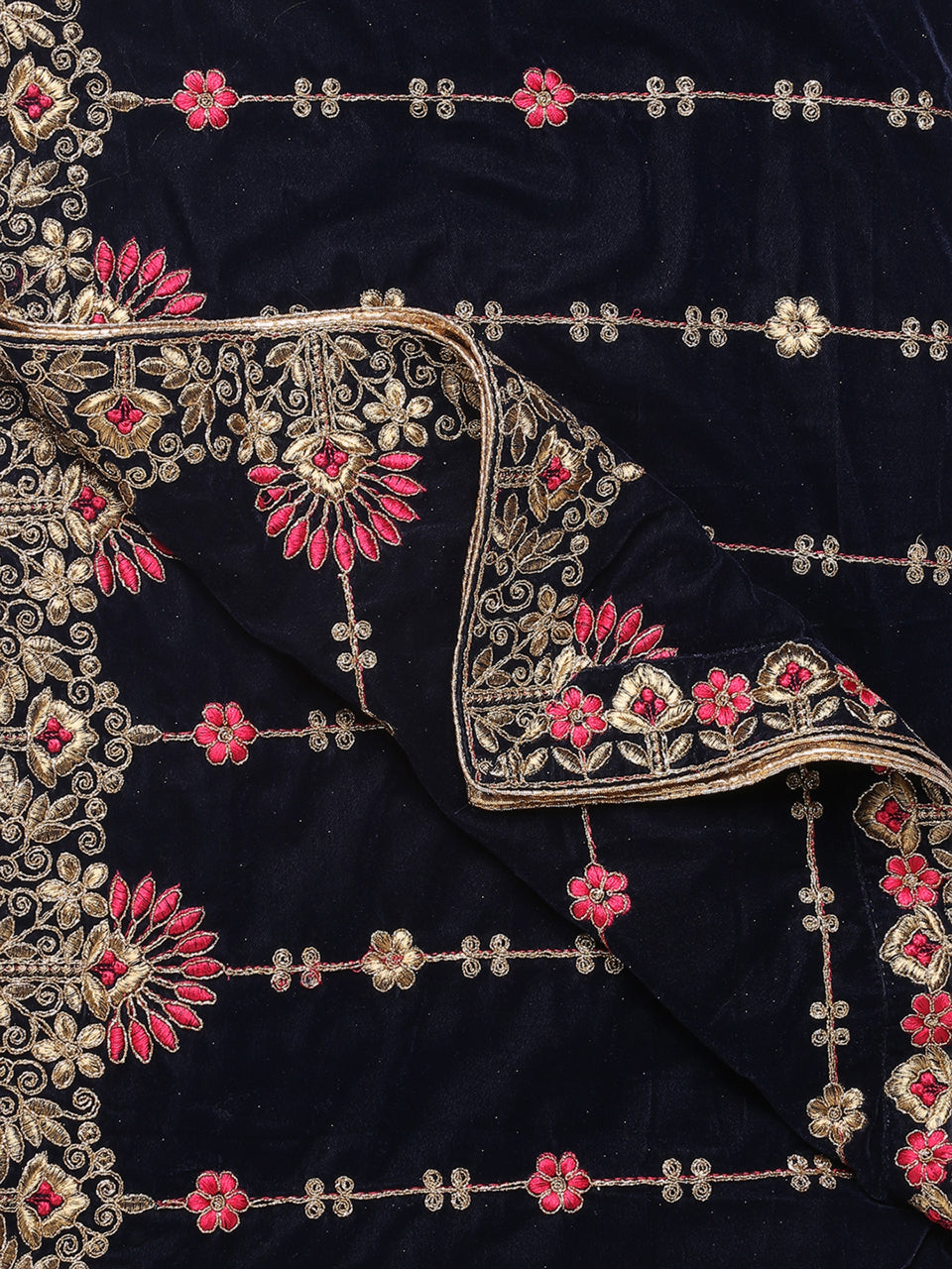 Navy Blue Printed Dupatta main image 0