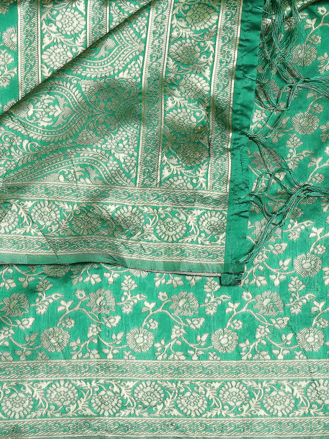 Banarasi Silk Dupatta with Floral Weaving Dupatta Bazaar