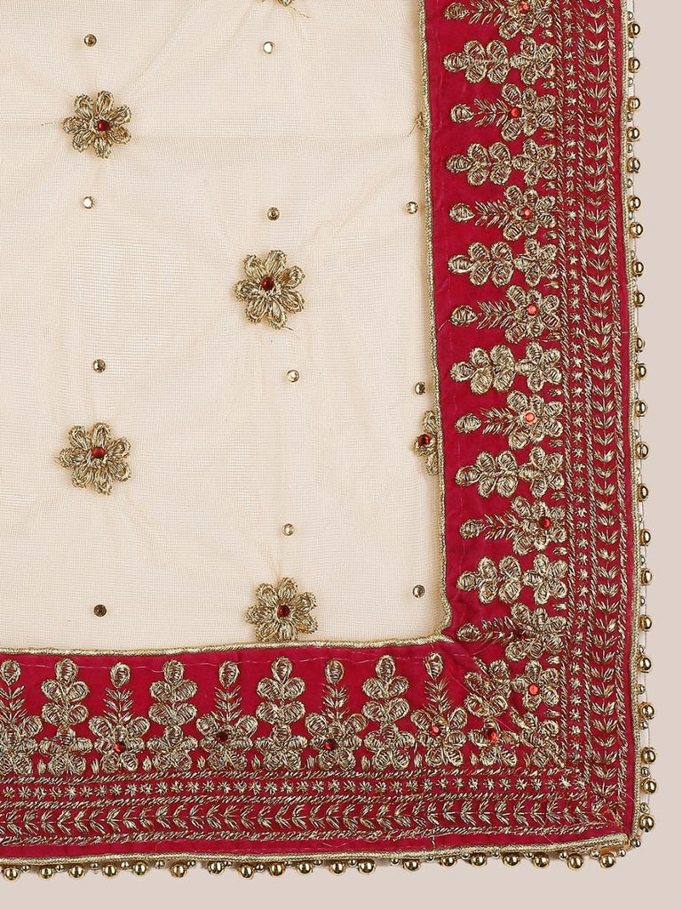 Bridal Wedding Wear Net Dupatta with Heavy Border Dupatta Bazaar
