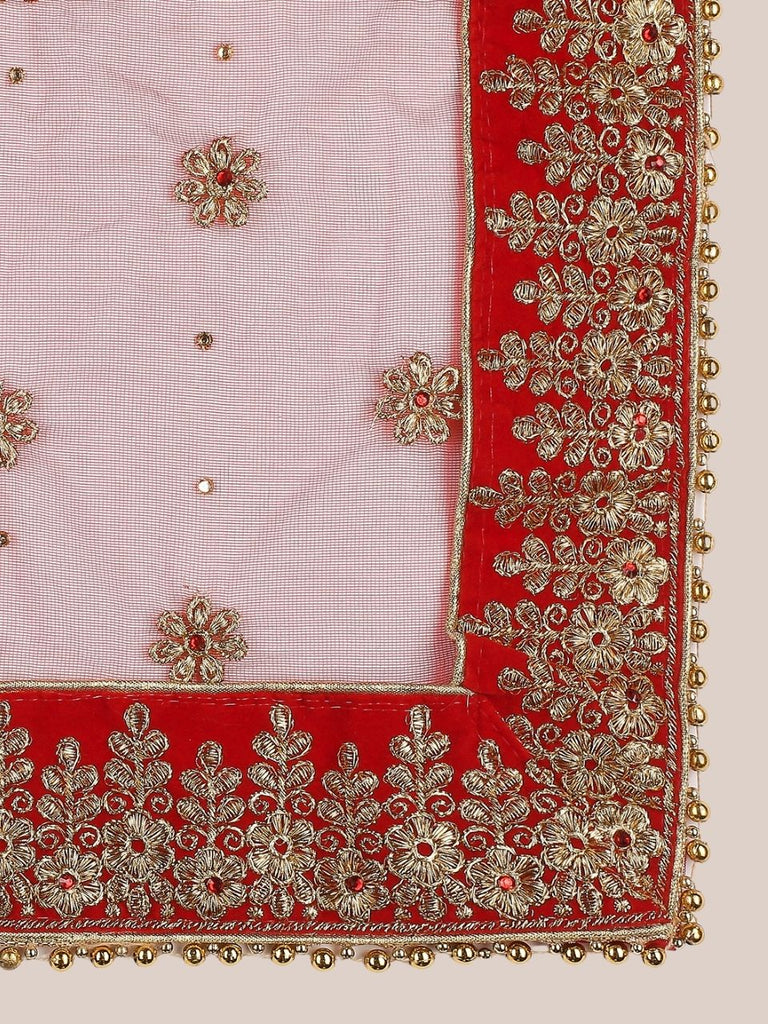 Bridal Wedding Wear Net Dupatta with Heavy Border Dupatta Bazaar