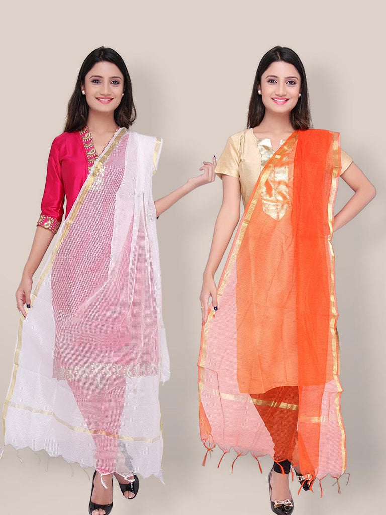 Combo pack of 2 Blended Silk dupatta freeshipping - Dupatta Bazaar