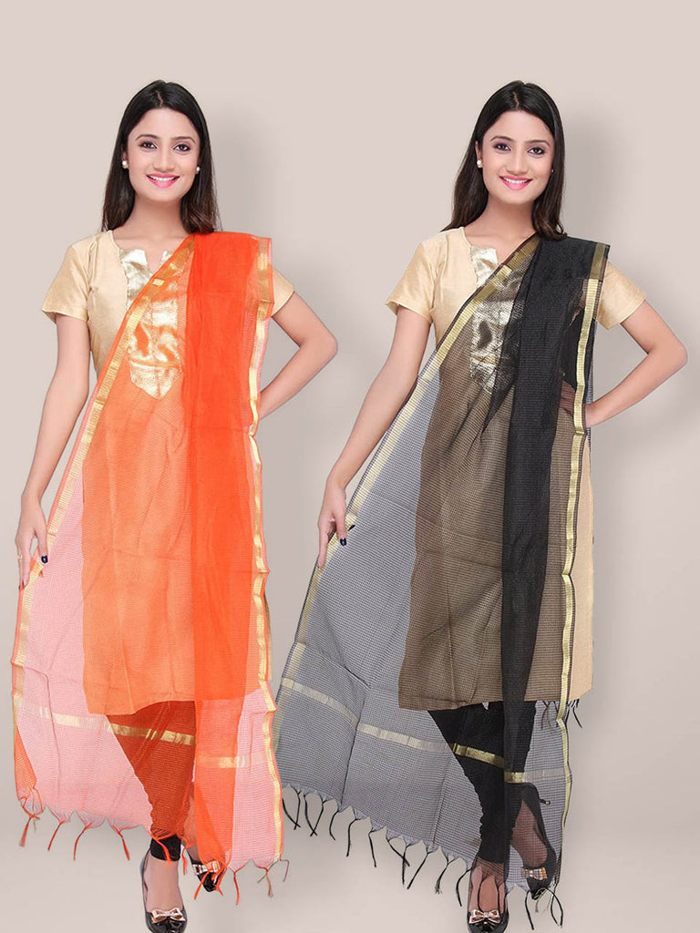 Combo pack of 2 Blended Silk dupattas freeshipping - Dupatta Bazaar
