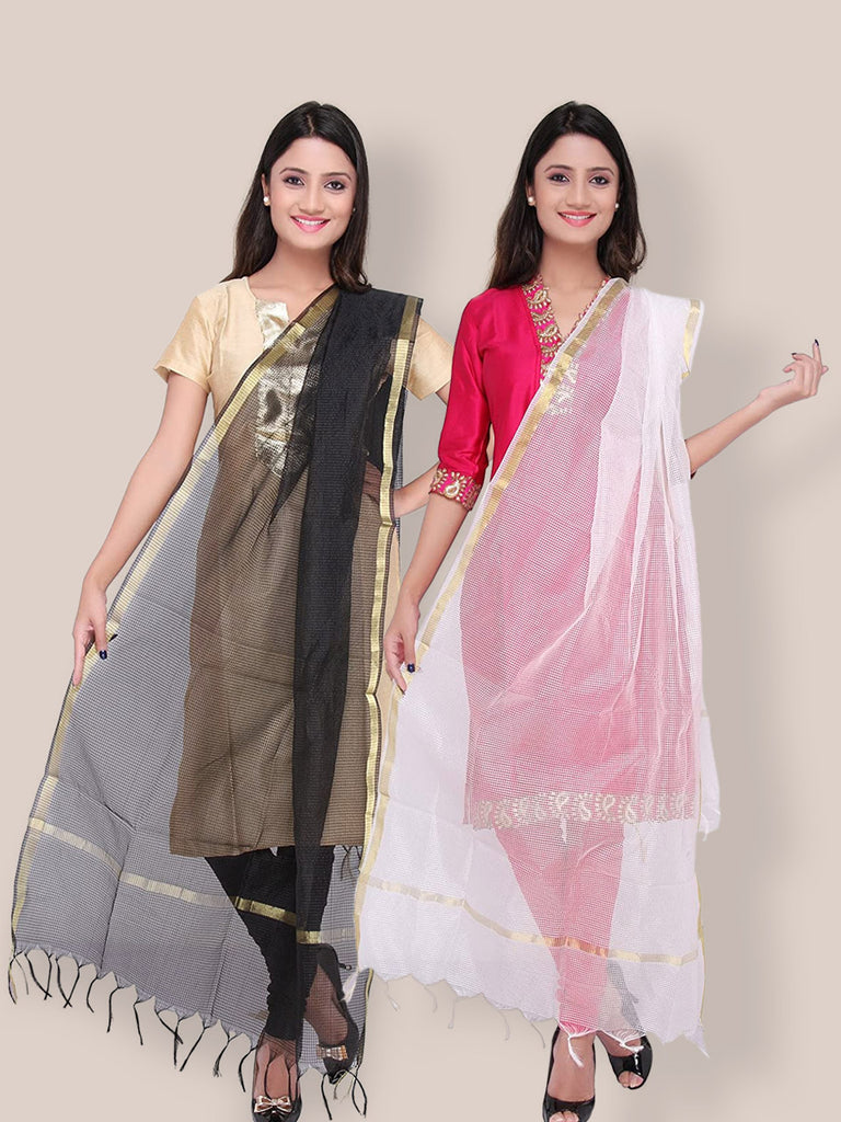 Combo pack of 2 Blended Silk dupattas freeshipping - Dupatta Bazaar