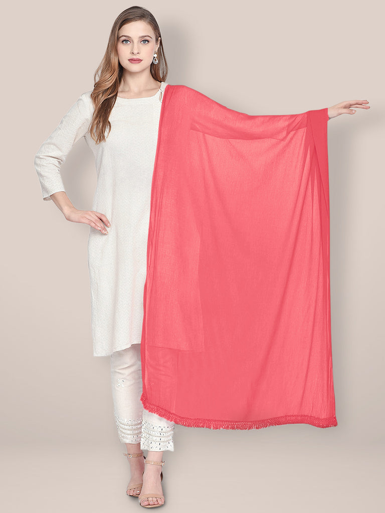 Coral Chiffon Dupatta freeshipping - Dupatta Bazaar