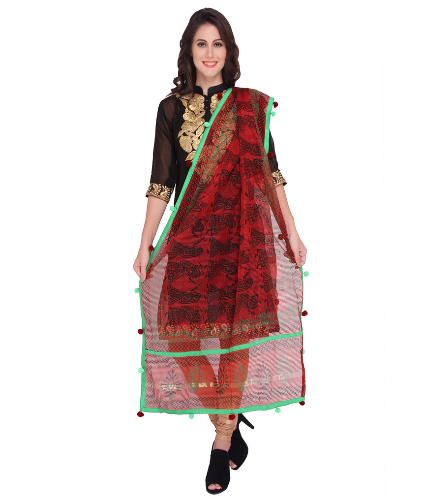 Sheer Silk Printed Dupatta - Dupatta Bazaar