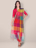 Multi Colour Checkered Blended Silk Dupatta - Dupatta Bazaar
