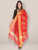 Red Silk Embroidery Dupatta - Dupatta Bazaar