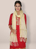 Off White Silk Chekered  Dupatta - Dupatta Bazaar