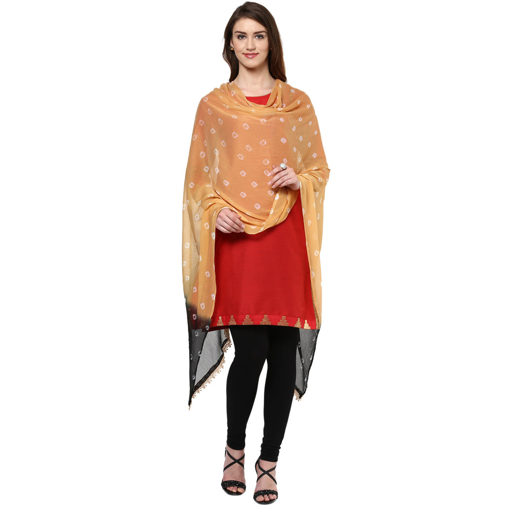 Bhandhej Dupatta with border lace - Dupatta Bazaar