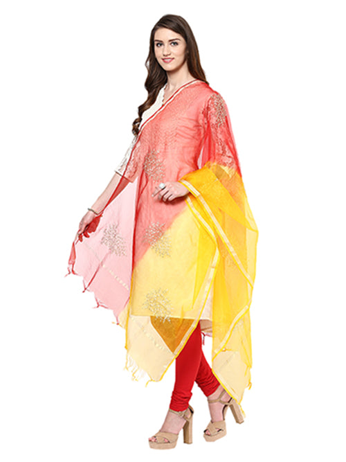 Dupatta Bazaar Women's Fancy Golden Embrodiery Dupatta - Dupatta Bazaar