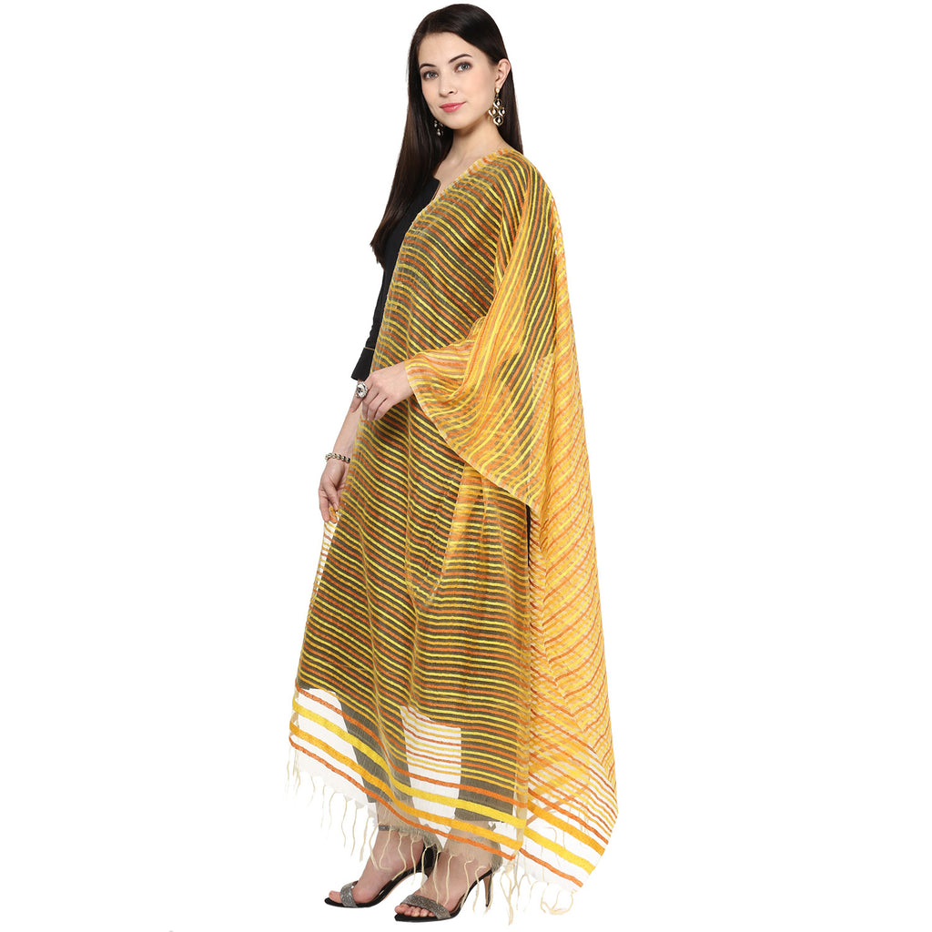 Wonderfully Woven Striped Organza Dupatta - Dupatta Bazaar