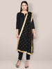 Embroidered Black Chiffon Dupatta freeshipping - Dupatta Bazaar