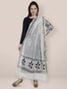 Black & White Cotton Silk Printed Dupatta freeshipping - Dupatta Bazaar