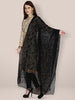 Black Embrodiered Chiffon dupatta freeshipping - Dupatta Bazaar