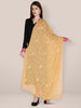 Beige Embrodiered Chiffon dupatta freeshipping - Dupatta Bazaar