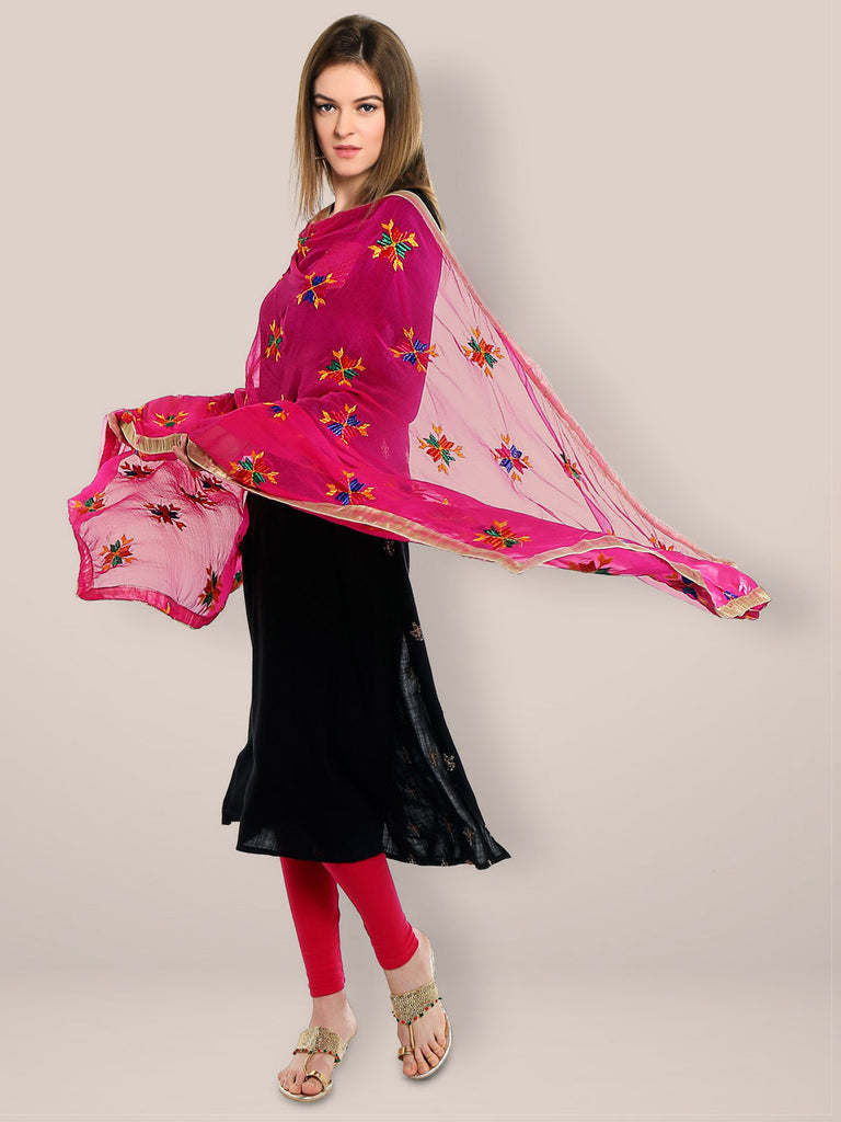 Black suit with hot pink silk dupatta #my_collection | Stylish dpz, Sari  dress, Black suits