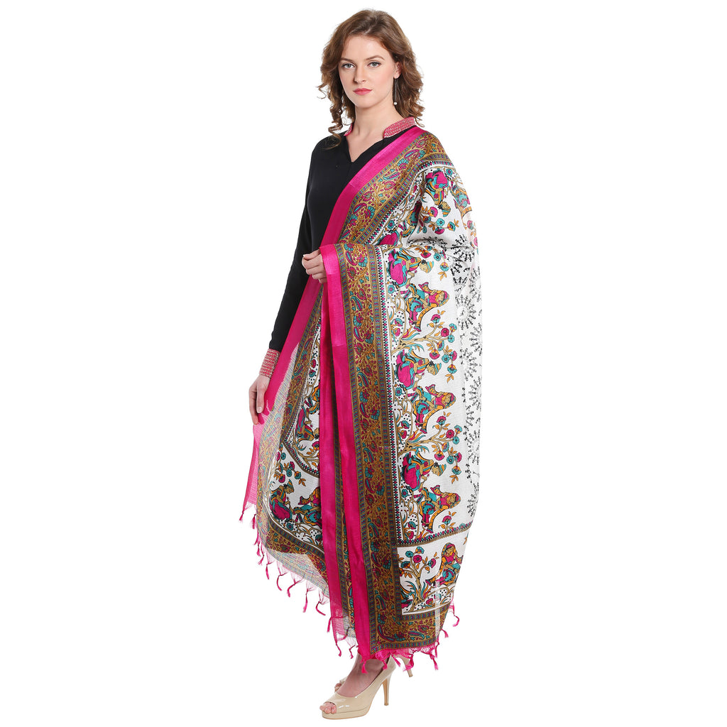 Dupatta Bazaar Women's Printed Silk Dupatta - Dupatta Bazaar