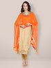 Orange  Embroidered Chiffon Dupatta freeshipping - Dupatta Bazaar