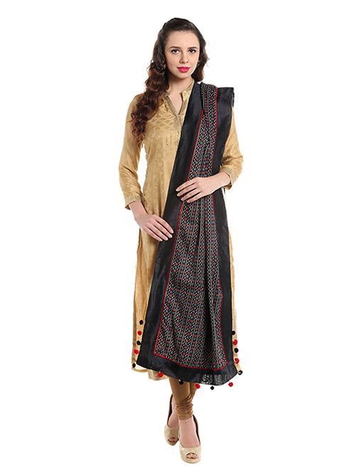 Dupatta Bazaar Woman's Kalamkari Printed Multicoloured Cotton Dupatta - Dupatta Bazaar