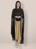 Black Chiffon Dupatta with Multicoloured Embroidery. freeshipping - Dupatta Bazaar