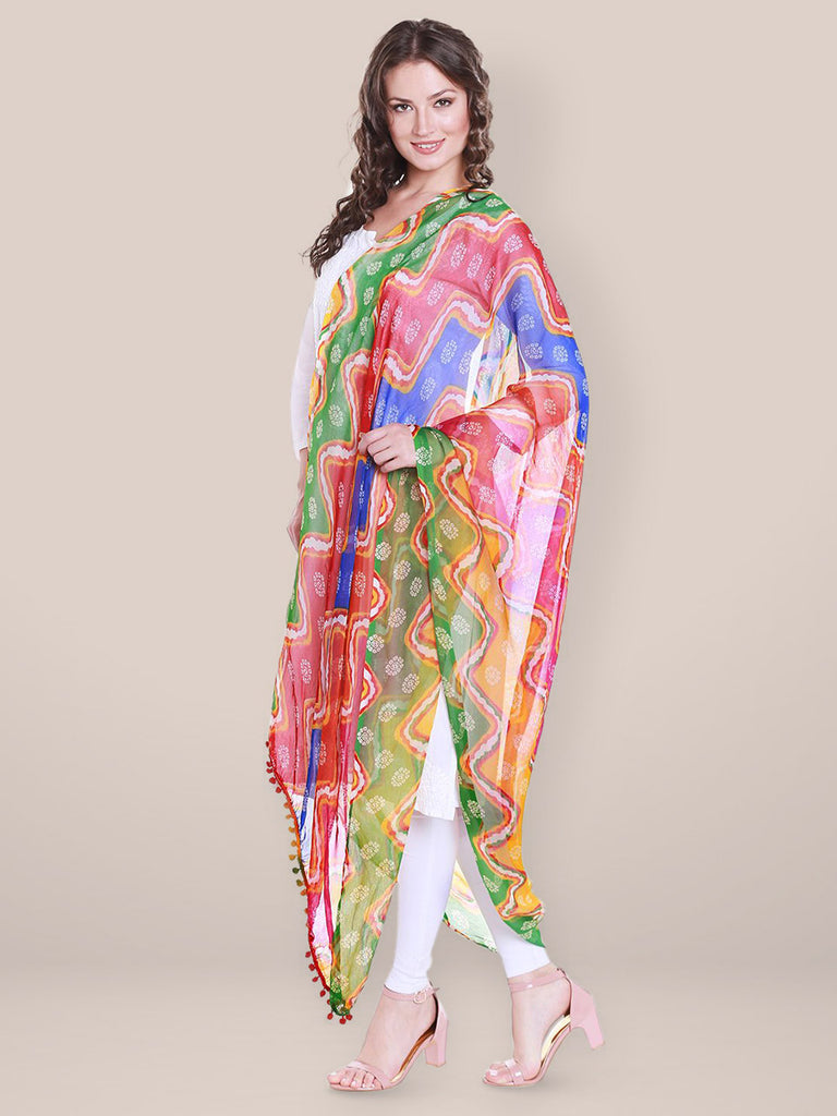 Multicoloured Chiffon Dupatta freeshipping - Dupatta Bazaar