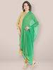 Green Chiffon Dupatta with Beaded Lace freeshipping - Dupatta Bazaar