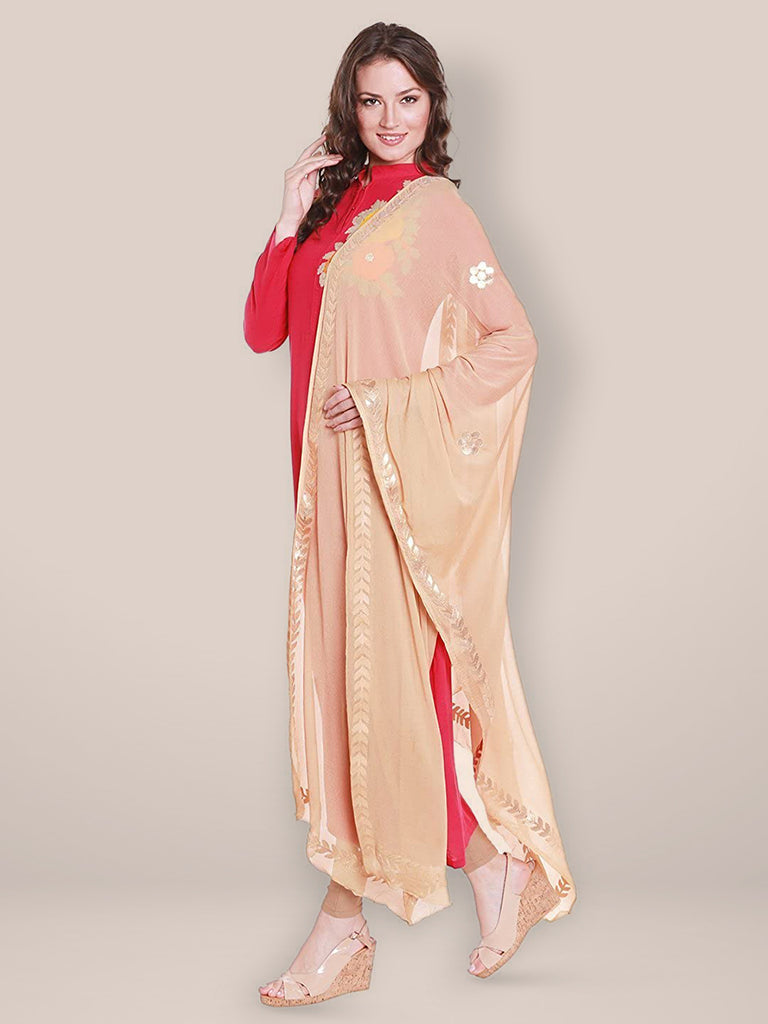 Bottle Green Gotta Patti Chiffon Dupatta main image 1