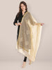 Checkered Beige Cotton Silk Embroidered Dupatta freeshipping - Dupatta Bazaar