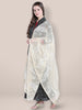 Off White  Lucknowi Dupatta freeshipping - Dupatta Bazaar