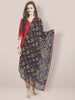 Black Chiffon Phulkari Dupatta freeshipping - Dupatta Bazaar